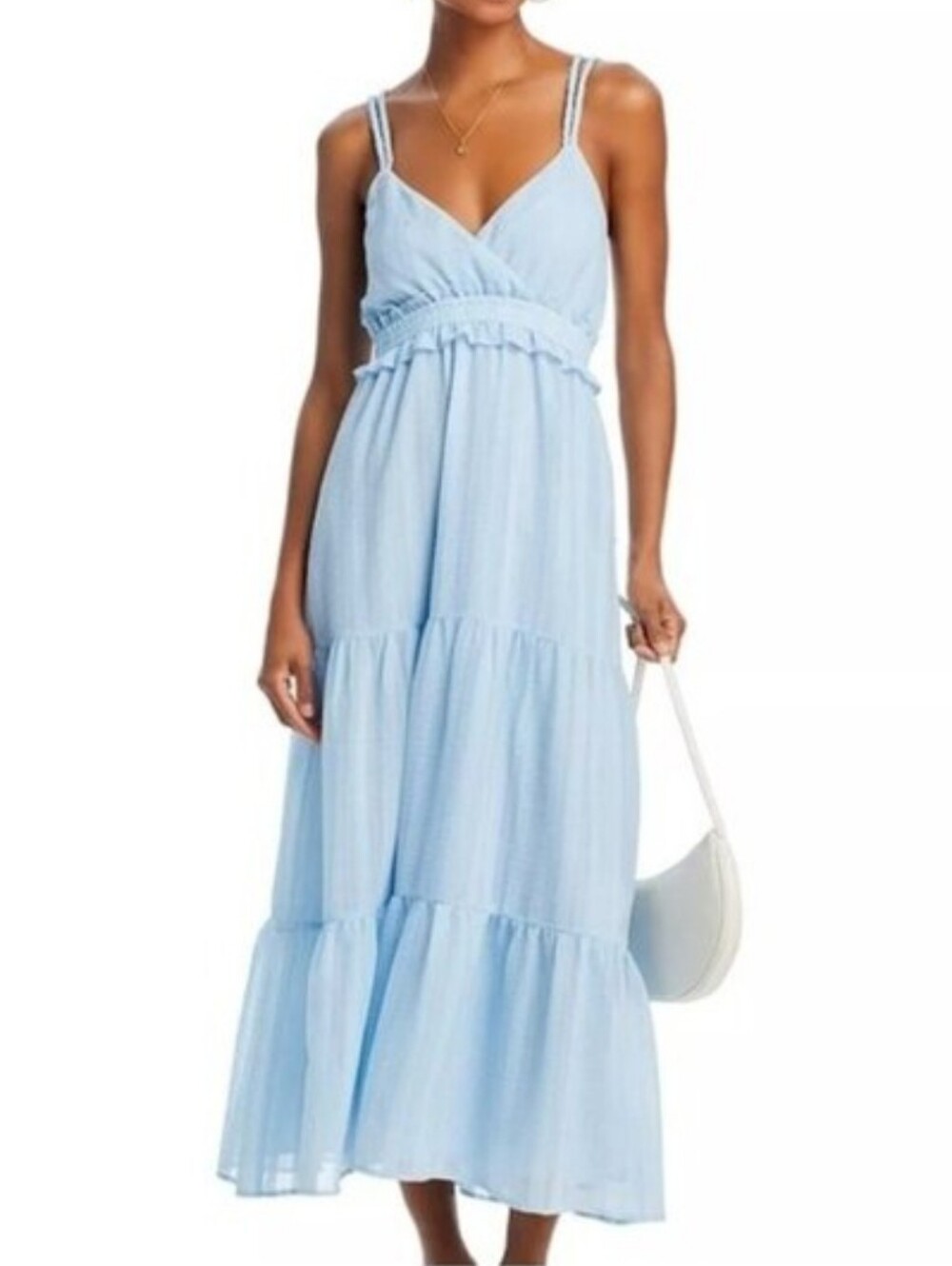 Aqua Braided Strap Maxi Dress Small New Women's Resortwear Blue Vacation